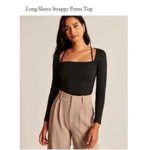 Abercrombie Strappy Ponte Top Black S